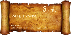 Baffy Avarka névjegykártya